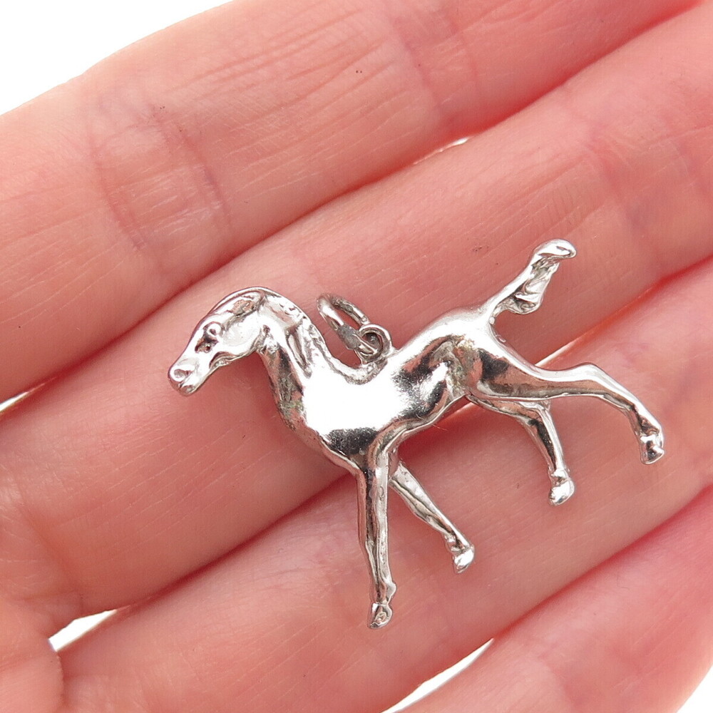 Wells 925 Sterling Silver Vintage Wild Horse Charm Pendant